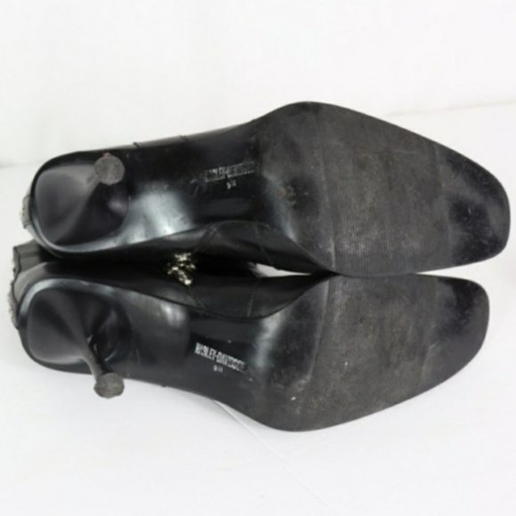 💥Sale HD Leather Heeled Bootie Stud Accent 9 - Picture 7 of 7